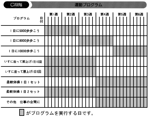 C段階運動プログラムの表